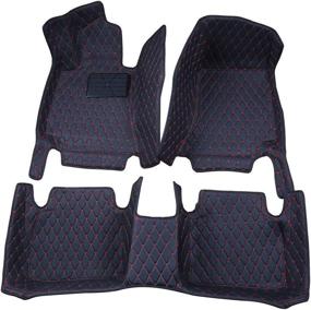 img 4 attached to Worth-Mats Custom Fit Floor Mats for Landrover Range Rover Sport 2010-2013: Full Coverage All-Weather 2 Row Liner Set, Black with Red Stitching