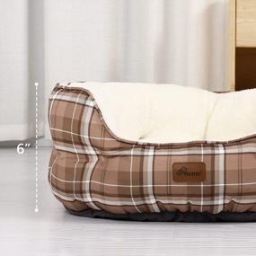 img 3 attached to 20In Small Dog & Cat Bed For Puppy/Kitten - Round Pet Beds W/ Slip-Resistant Bottom, Camel