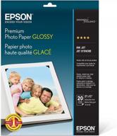 get stunning prints with epson premium photo paper glossy (8x10 inches, 20 sheets) (s041465),white logo