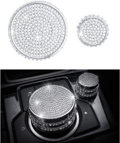 img 4 attached to Enhance Your Mazda's Interior with 1797 Compatible Multimedia Crystal Silver Volume Knobs Caps Decals Stickers 🔊 - Bling Accessories for 3 6 CX3 CX5 CX9 2016-2021 - Women Men's Stylish Inside Decor: 2 Pack