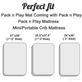 img 2 attached to 👶 Premium 100% Cotton Soft Pack and Play Sheets - Fitted 2 Pack Mini Crib Sheets for Pack n Play - 27x39 Inch Play Yard Sheets - Breathable Playpen Sheets in Gray and White - Boys and Girls
