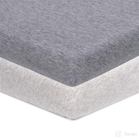 img 4 attached to 👶 Premium 100% Cotton Soft Pack and Play Sheets - Fitted 2 Pack Mini Crib Sheets for Pack n Play - 27x39 Inch Play Yard Sheets - Breathable Playpen Sheets in Gray and White - Boys and Girls