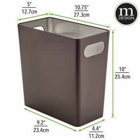 img 2 attached to Stylish And Functional MDesign Stainless Steel Rectangle Trash Can With Handles, Perfect For Any Room In The House