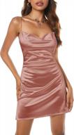 women's satin dress: zaful cowl neck slips side slit cocktail party silk mini cami dresses logo