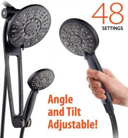 img 1 attached to AQUABAR High-Pressure 48-mode 3-way Shower Spa Combo with Adjustable 18" Extension Arm for Easy Reach & Mobility! Experience Luxurious 7" Rain & Handheld Shower Heads Separately or Together! Oil-Rubbed Bronze