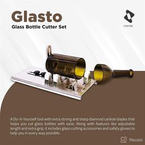 img 3 attached to 🔪 Chefore Glass Bottle Cutter Set: Create Stunning Bottle Art Safely with Precision Cut and Comfortable Grip - Includes Safety Gloves