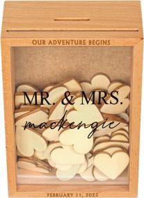 img 1 attached to Personalized Rustic Wedding Guest Book Alternative With Wooden Drop Box - Ideal For Reception Decorations And Antique Signage, Engraved With Custom Text - Enhance Your Rustic Wedding Decor