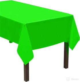 img 4 attached to Neon Green Party Essentials Heavy-Duty Rectangle Plastic Table Cover - 3-Count, 54 x 108 inches (Available in 24 Colors)