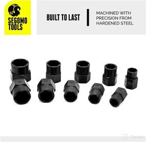 img 4 attached to 🔧 Segomo Tools 10 Piece Lug Nut Remover & Bolt Extractor Set - Metric and SAE Extractor Set - 10-19mm Stripped Bolt & Nut Extractor - Lug Nut Remover Kit - NBE10919MM