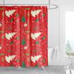 red christmas trees fabric shower curtain 72 x 72 for bathroom decor, waterproof pine curtains with hooks. logo
