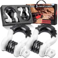 🚀 rocket straps – heavy duty d ring shackles (41,850lbs) with shackle isolators & washer kit – ⅞ pin – compatible with tow strap, snatch block, and towing accessories (white) логотип