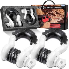 img 4 attached to 🚀 Rocket Straps – Heavy Duty D Ring Shackles (41,850lbs) with Shackle Isolators & Washer Kit – ⅞ Pin – Compatible with Tow Strap, Snatch Block, and Towing Accessories (White)