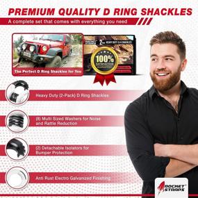 img 3 attached to 🚀 Rocket Straps – Heavy Duty D Ring Shackles (41,850lbs) with Shackle Isolators & Washer Kit – ⅞ Pin – Compatible with Tow Strap, Snatch Block, and Towing Accessories (White)