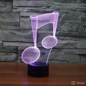 img 2 attached to 🎵 3D Modern Musical Note LED Lamp: Abstractive Optical Illusion Night Light, 7 Color Change, Touch Switch USB - Perfect for Child Boys!