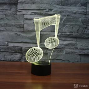 img 1 attached to 🎵 3D Modern Musical Note LED Lamp: Abstractive Optical Illusion Night Light, 7 Color Change, Touch Switch USB - Perfect for Child Boys!