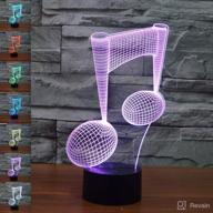 🎵 3d modern musical note led lamp: abstractive optical illusion night light, 7 color change, touch switch usb - perfect for child boys! логотип