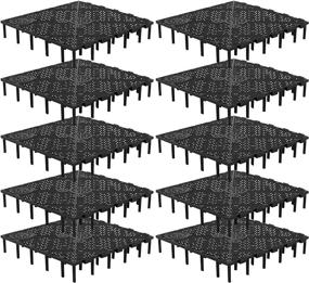 img 4 attached to 🐟 POPETPOP Fish Tank Grid Divider Tray - Pack of 20 Aquarium Bottom Isolation Boards for Bottom Filter (Black)