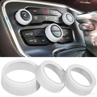 🔘 aluminum alloy air conditioner switch cd button knob for dodge challenger charger chrysler 300 300s, ram - interior accessories (white) logo