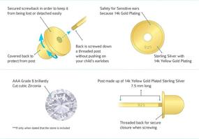 img 1 attached to Позолоченные серьги Princess Screwback Sterling