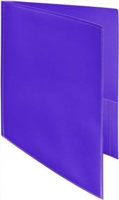 img 4 attached to Ultra Pro 2-Pocket Folders With 3-Prong Fasteners And Clear Outside Pocket In Purple (Pack Of 10)