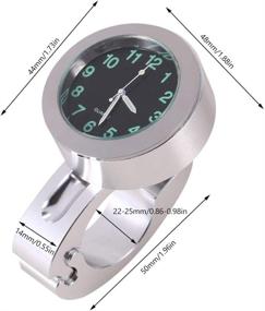 img 2 attached to 🏍️ Silver Motorcycle Handlebar Clock - Waterproof Glow Mount Watch for Cruiser and Chopper Motorcycles - 4.3 x 4.3 x 1.7cm