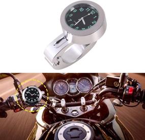 img 1 attached to 🏍️ Silver Motorcycle Handlebar Clock - Waterproof Glow Mount Watch for Cruiser and Chopper Motorcycles - 4.3 x 4.3 x 1.7cm