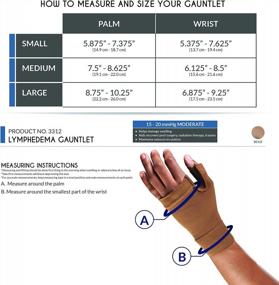 img 3 attached to Truform 15-20 MmHg Lymphedema Compression Gauntlet - Post Mastectomy Support In Beige, Medium
