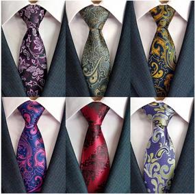 img 4 attached to 6-Pack Adulove Men'S Classic Silk Woven Jacquard Neck Ties - Perfect For Any Occasion!