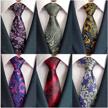 6-pack adulove men's classic silk woven jacquard neck ties - perfect for any occasion! logo