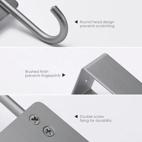 img 1 attached to Get Organized With ACMETOP Heavy-Duty Over The Door Hooks - 6 Hooks For Hanging Coats, Towels, Bags, And More In Brushed Aluminum Finish (Matte Grey 1Pcs)