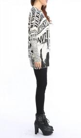 img 2 attached to Get Cozy In Style: Oversized Women'S Newspaper Print Sweater For Casual Vibes And Halloween Fun - Ellazhu GY269