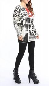 img 1 attached to Get Cozy In Style: Oversized Women'S Newspaper Print Sweater For Casual Vibes And Halloween Fun - Ellazhu GY269