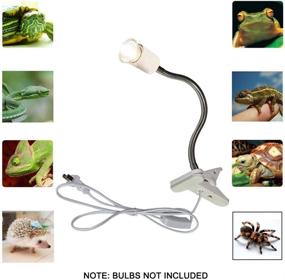 img 1 attached to 🔆 CTKcom Reptile Ceramic Heat Lamp – UVA UVB Light Bulb – Pet Heating Bulb Holder Clamp Lamp Fixture – Heating Light Lamp for Reptiles – Adjustable Habitat Lighting Stand – White, 110V-130V