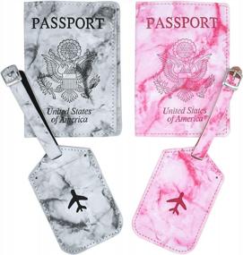 img 4 attached to Путешествуйте стильно с обложкой-обложкой для паспорта Snogisa – аксессуары для паспорта идеальной пары