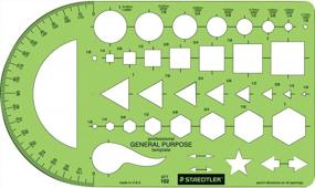 img 1 attached to 📏 Шаблон Staedtler: Геометрические фигуры/символы, угольник, дюймовая шкала - Универсальный дизайн 9,5 х 5,5 дюймов (977102)