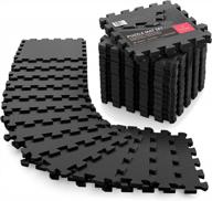 protective interlocking gym flooring set: 18-piece eva foam puzzle tiles for home fitness, garage, and more logo