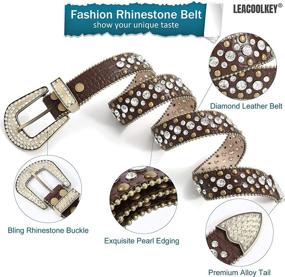 img 3 attached to Fashion Rhinestone Western Cowgirl Studded Women's Accessories at Belts