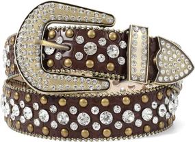 img 4 attached to Fashion Rhinestone Western Cowgirl Studded Women's Accessories at Belts