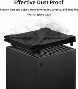 img 3 attached to Черный пылезащитный чехол с держателем для гарнитуры и фильтром для Xbox Series X от Mcbazel — повышает защиту консоли и качество воздуха