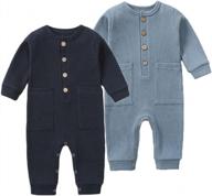 adorable feidoog baby romper outfits with long sleeves and buttons logo