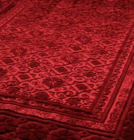 img 1 attached to Soft Plush Turkish Velvet Prayer Rug With Luxury Floral Stamp - Perfect Ramadan & Eid Gift For Men And Women, Including Prayer Beads And Solid Red Design