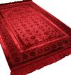 soft plush turkish velvet prayer rug with luxury floral stamp - perfect ramadan & eid gift for men and women, including prayer beads and solid red design logo