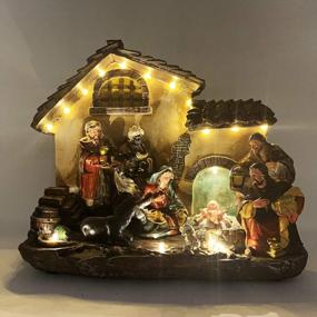 img 1 attached to Вертеп Allgala Holy Polyresin: световой, музыкальный и коллекционный с двойным источником питания - идеально подходит для рождественского декора