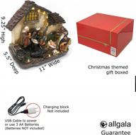 allgala holy polyresin nativity scene: light-up, musical, and collectible with dual power source - perfect for christmas décor logo