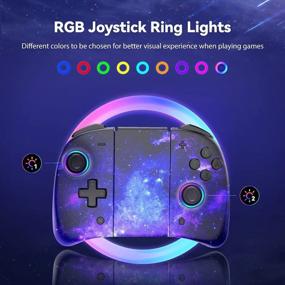 img 2 attached to NexiGo Joypad Controller With No Deadzone, Vibration, Turbo, Mapping, And LED Light - Compatible With Nintendo Switch And Switch OLED - Replacement Joypad For Switch - Cosmic Nebula Design