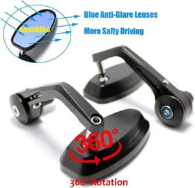 img 1 attached to 🏍️ Enhance Your Sports Bike Experience with Motorcycle 7/8" Handle Bar End Oval Rearview Mirrors for Street Fighter GROM MXS125 CB500F MT-03 MT-07 FZ-07 MT-09 MT-10