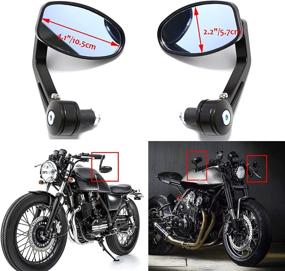 img 2 attached to 🏍️ Enhance Your Sports Bike Experience with Motorcycle 7/8" Handle Bar End Oval Rearview Mirrors for Street Fighter GROM MXS125 CB500F MT-03 MT-07 FZ-07 MT-09 MT-10