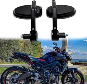 img 3 attached to 🏍️ Enhance Your Sports Bike Experience with Motorcycle 7/8" Handle Bar End Oval Rearview Mirrors for Street Fighter GROM MXS125 CB500F MT-03 MT-07 FZ-07 MT-09 MT-10