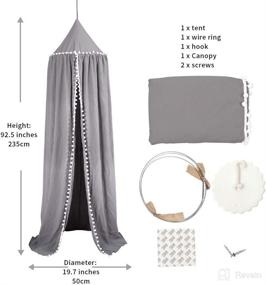 img 2 attached to 🛏️ Gray Crib Canopy - Bed Canopy with Hanging Insect Protection Dome Tent for Toddler