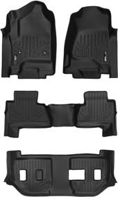 img 4 attached to 🚗 SMARTLINER Custom Floor Mats 3 Row Liner Set Black for Chevrolet Suburban/GMC Yukon XL (2015-2020) – Ideal Fit with 2nd Row Bench Seat